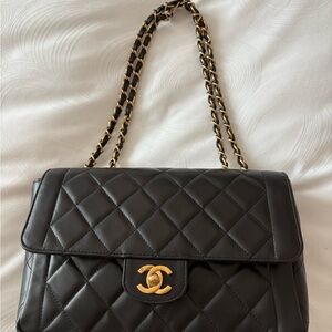 Chanel Small Black Flap Quilted Leather Shoulder Bag